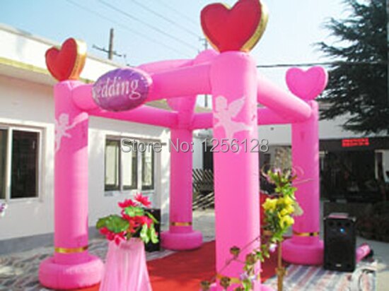 3x3m 무료 공기 송풍기 3x3m 경제적 인 아름다운 핑크 스퀘어 풍선 열 결혼식 텐트